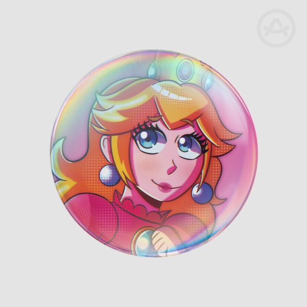 Princess Peach | Rainbow Holographic Badge