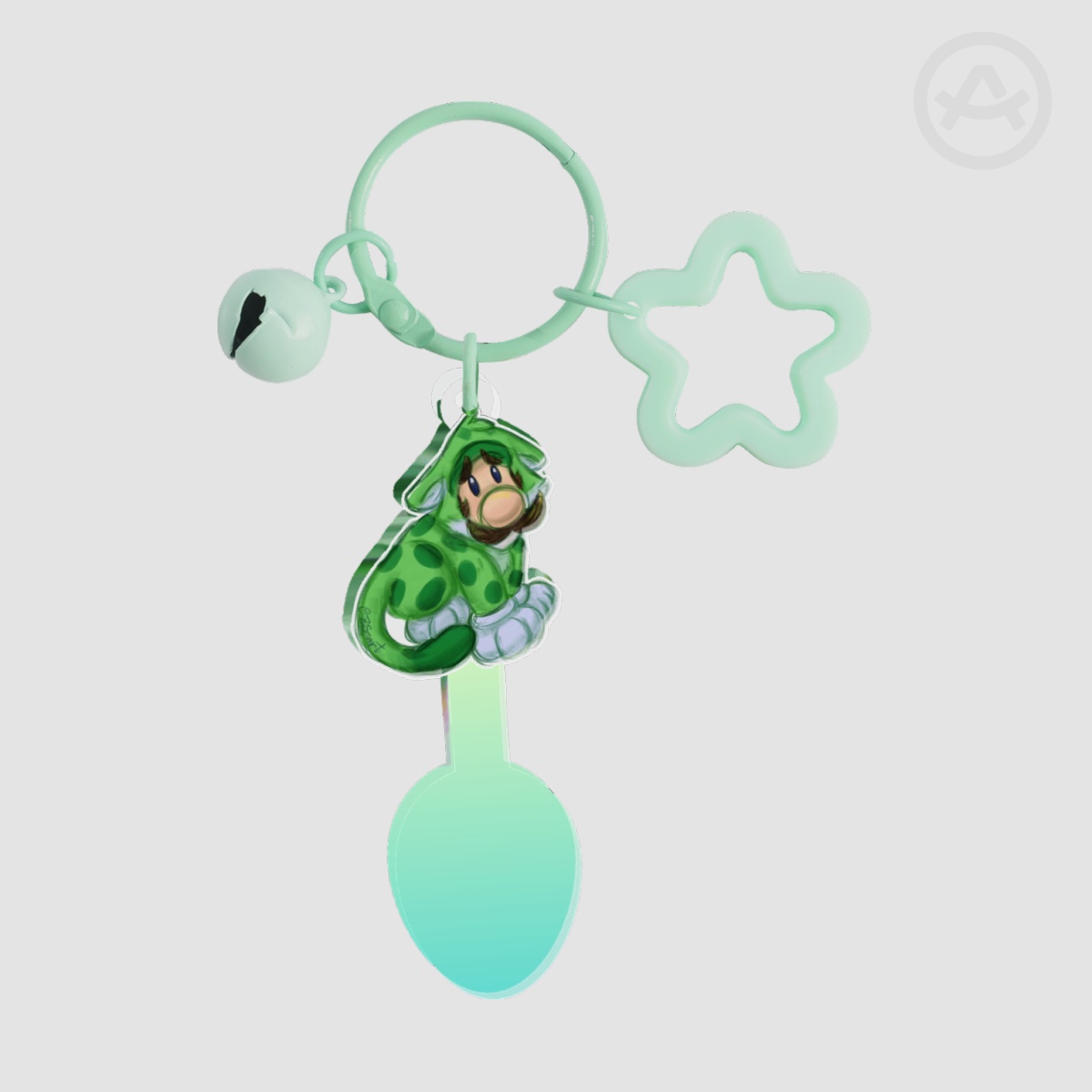 Cat Luigi Spoon Keychain