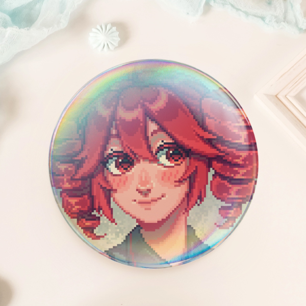 Rainbow Pixel Teto Round Badges | Vocaloid