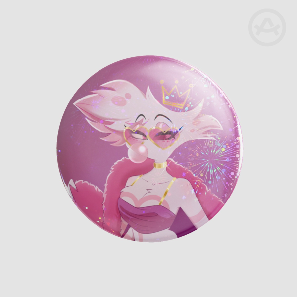 Angel Dust Bubblegum Bitch - holographic buttom