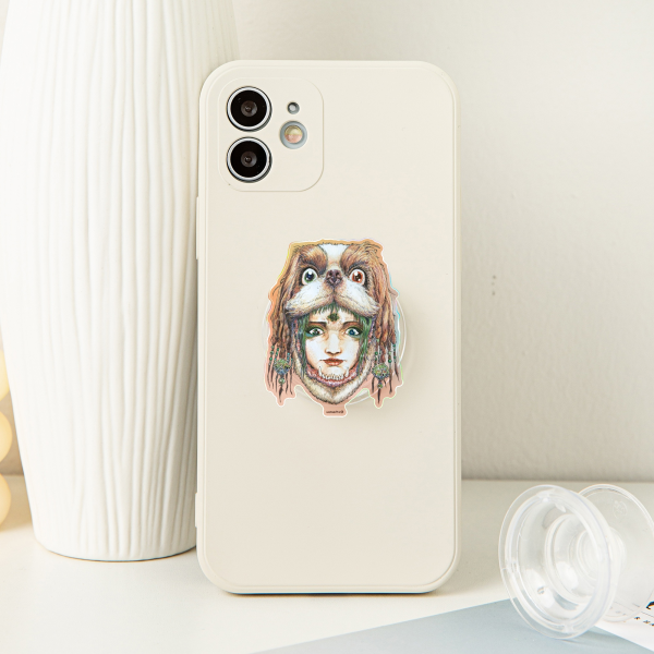 DOG_12 faces of fate_ Acrylic Airbag Phone Holder - 1.96"(50mm), Rainbow