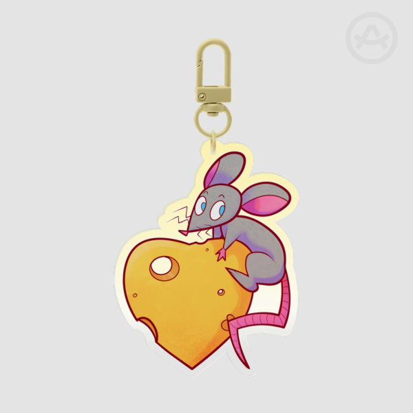 Mouse with Cheese keychain