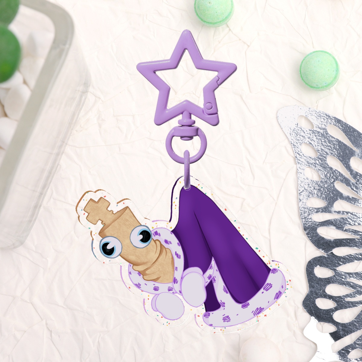 Glitter Kinger Keychain