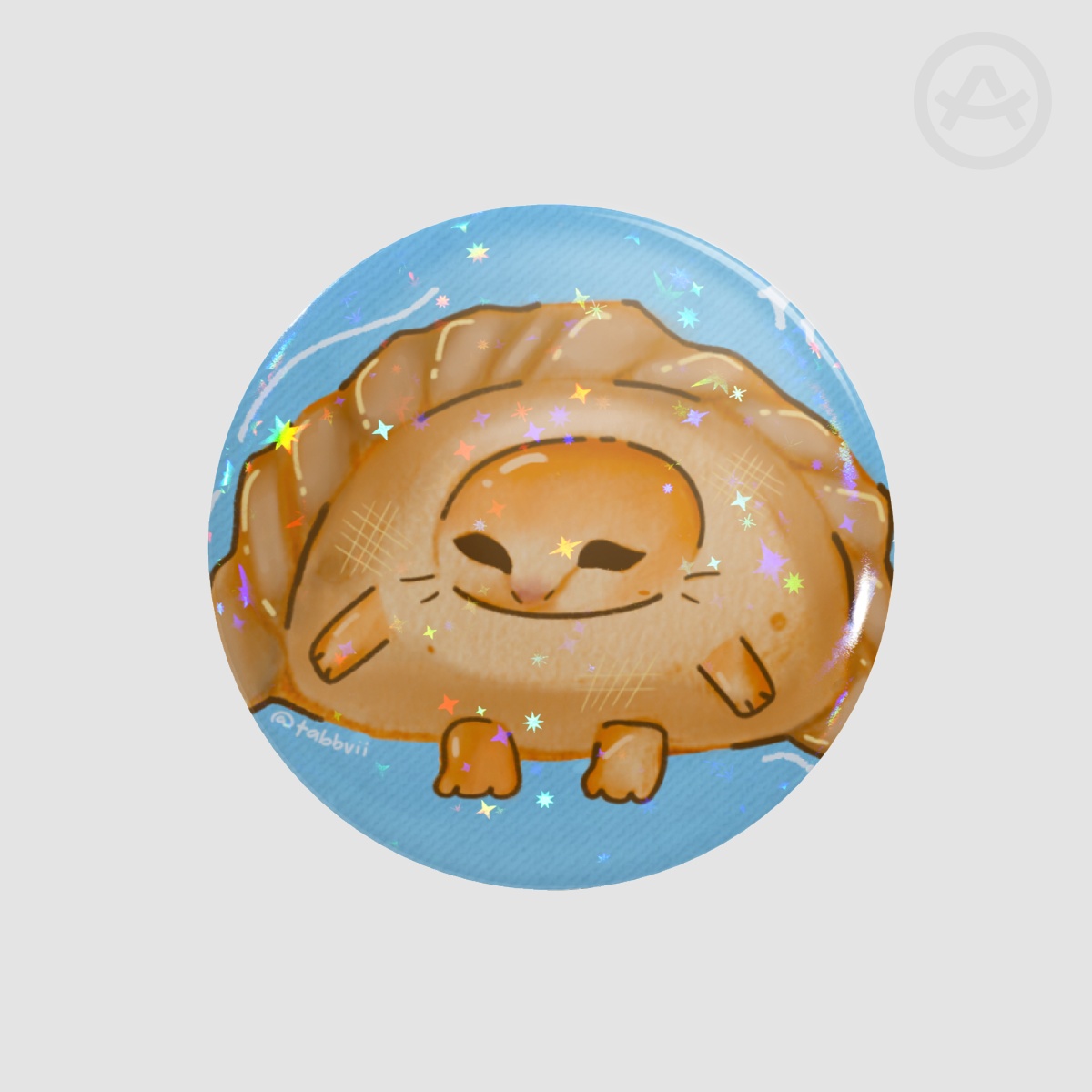 michi patty button pin (pizza)