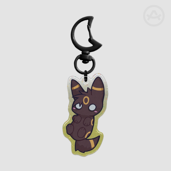 Umbreon Pokemon, Epoxy Glitter Acrylic Keychain