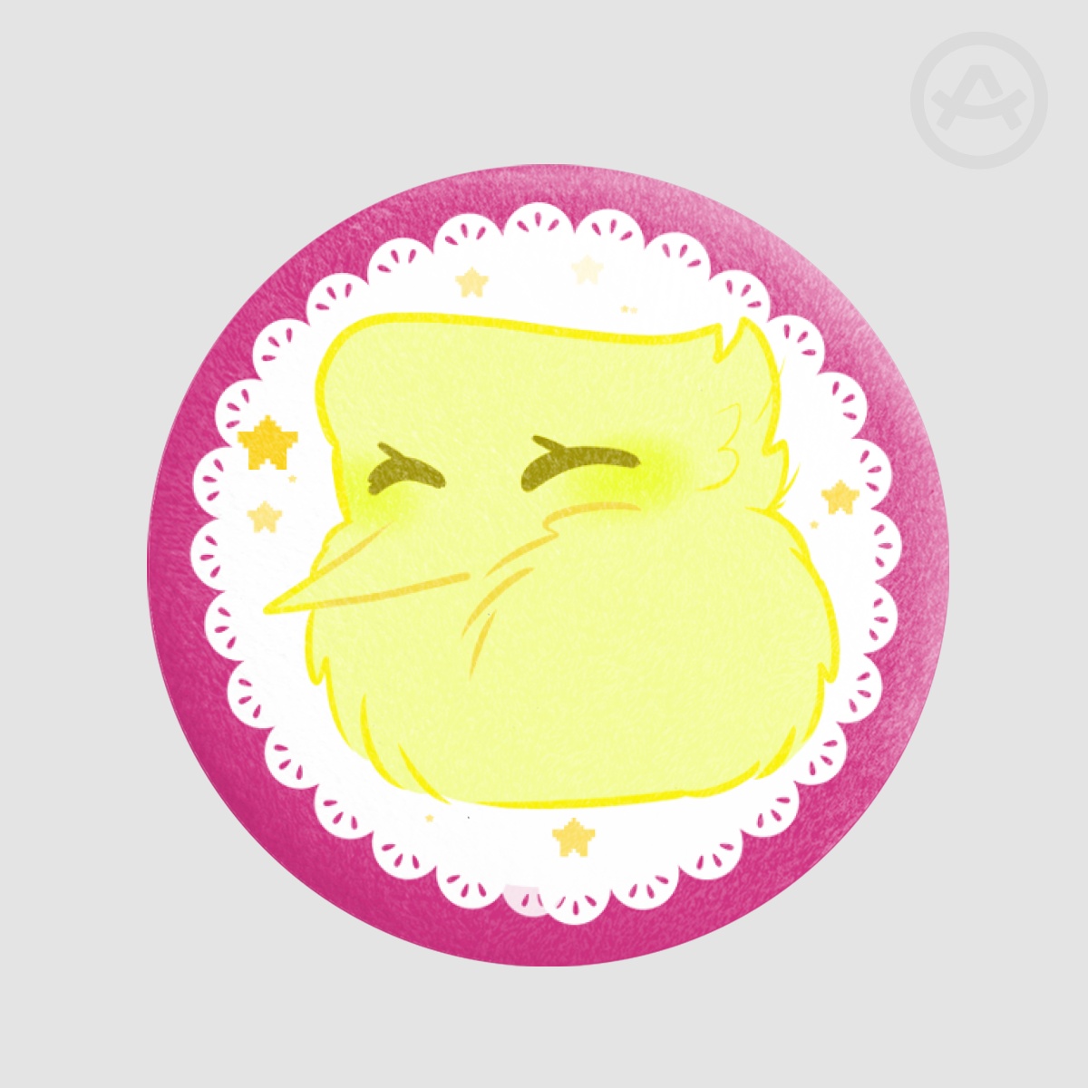 Yellow fluff ball Plush Badges