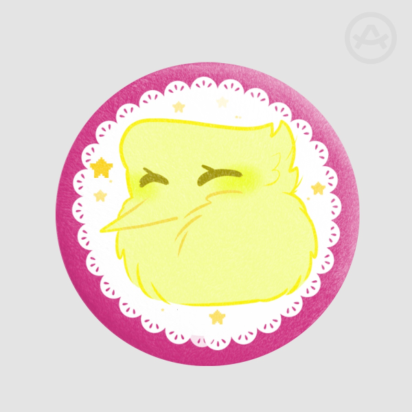 Yellow fluff ball Plush Badges