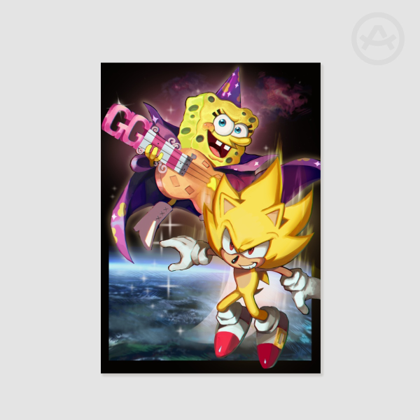 Spongebob and Sonic Print
