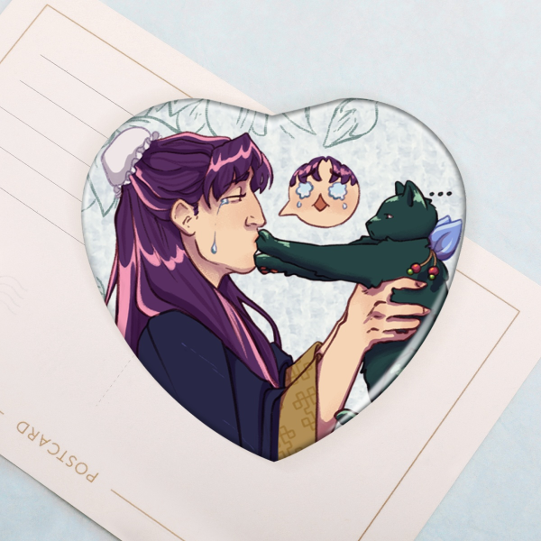 No Kisses JinMao Button Pin