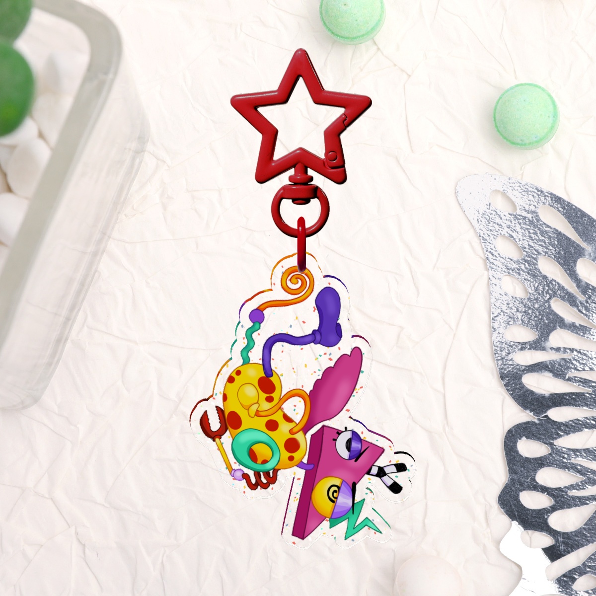 Zooble Glitter Keychain