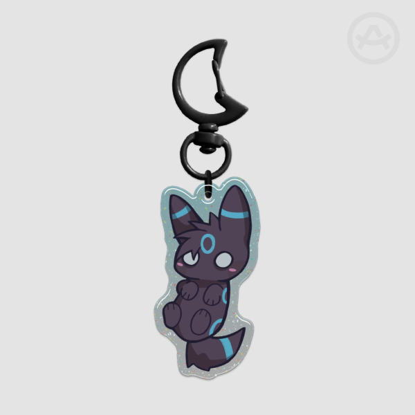 Shiny Umbreon, Epoxy Glitter Acrylic Keychain