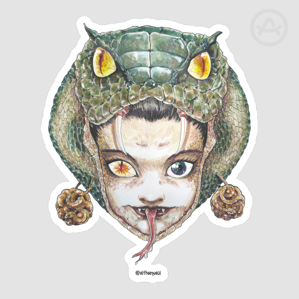 SNAKE_12 faces of fate_ Die Cut Stickers