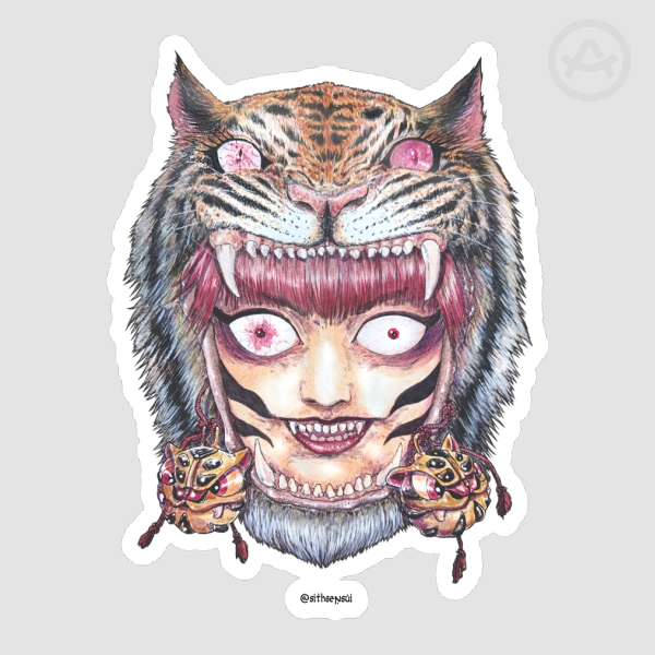 TIGER_12 faces of fate_ Die Cut Stickers