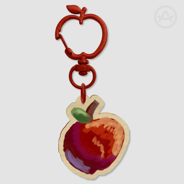 Wood Mini Apple Keychain