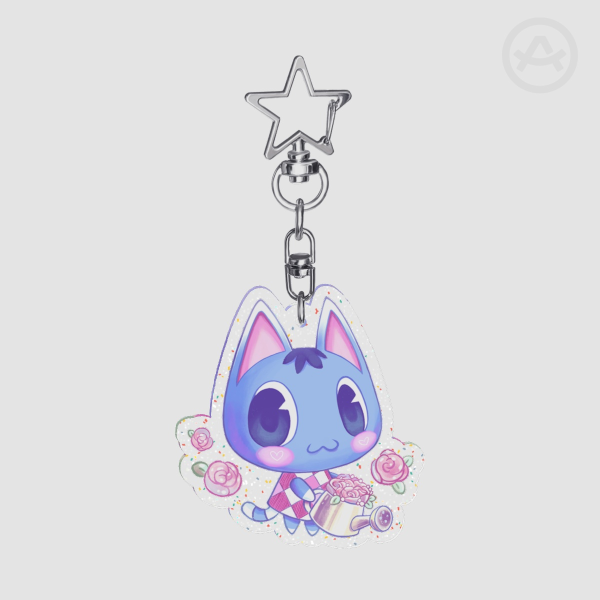 Animal Crossing Rosie Glitter Acrylic Keychain
