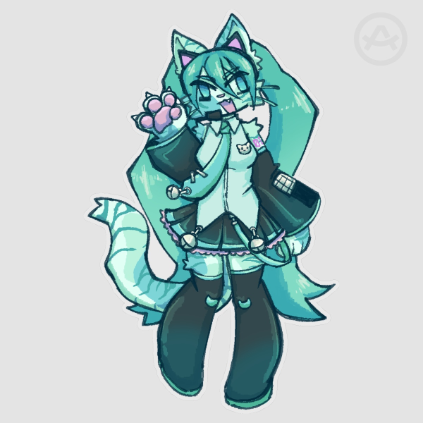 Cat Miku Vinyl Sticker