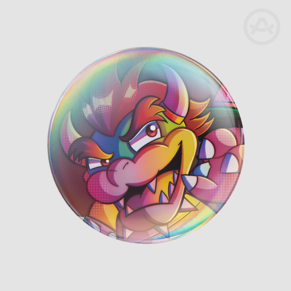Bowser | Rainbow Holographic Badge