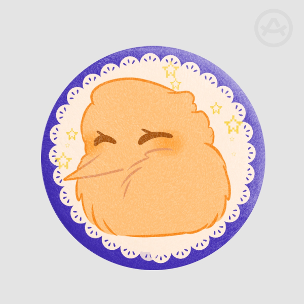 Orange fluff ball Plush Badges