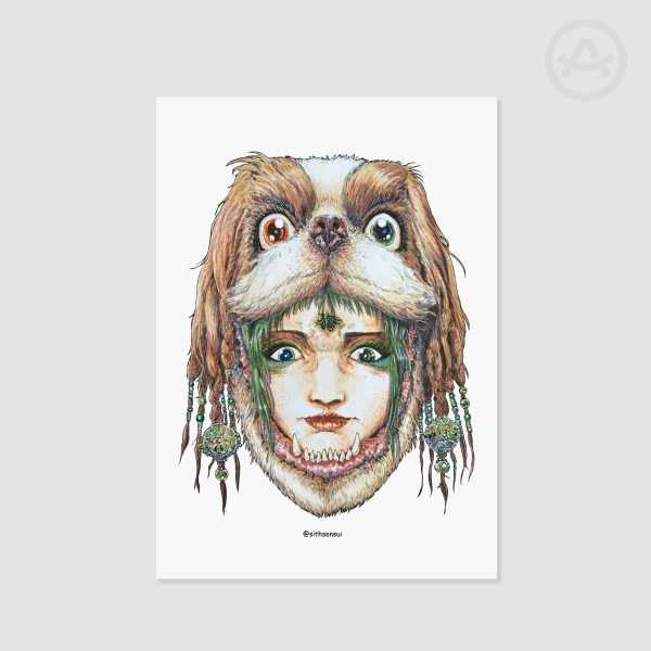 DOG_12 faces of fate_ Poster Printing