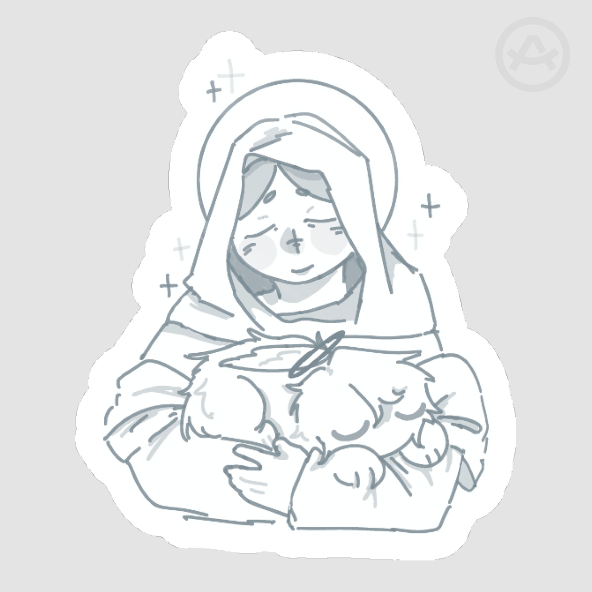 Mama Mary Holding an Angel
