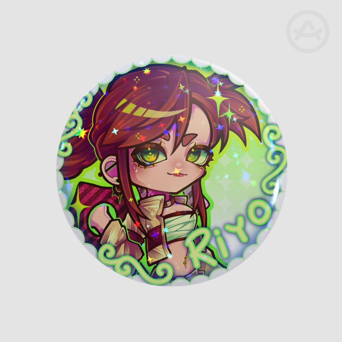 RIYO ☆ Round star glitter badge