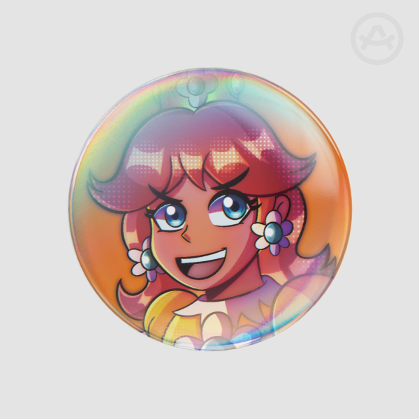 Princess Daisy | Rainbow Holographic Badge