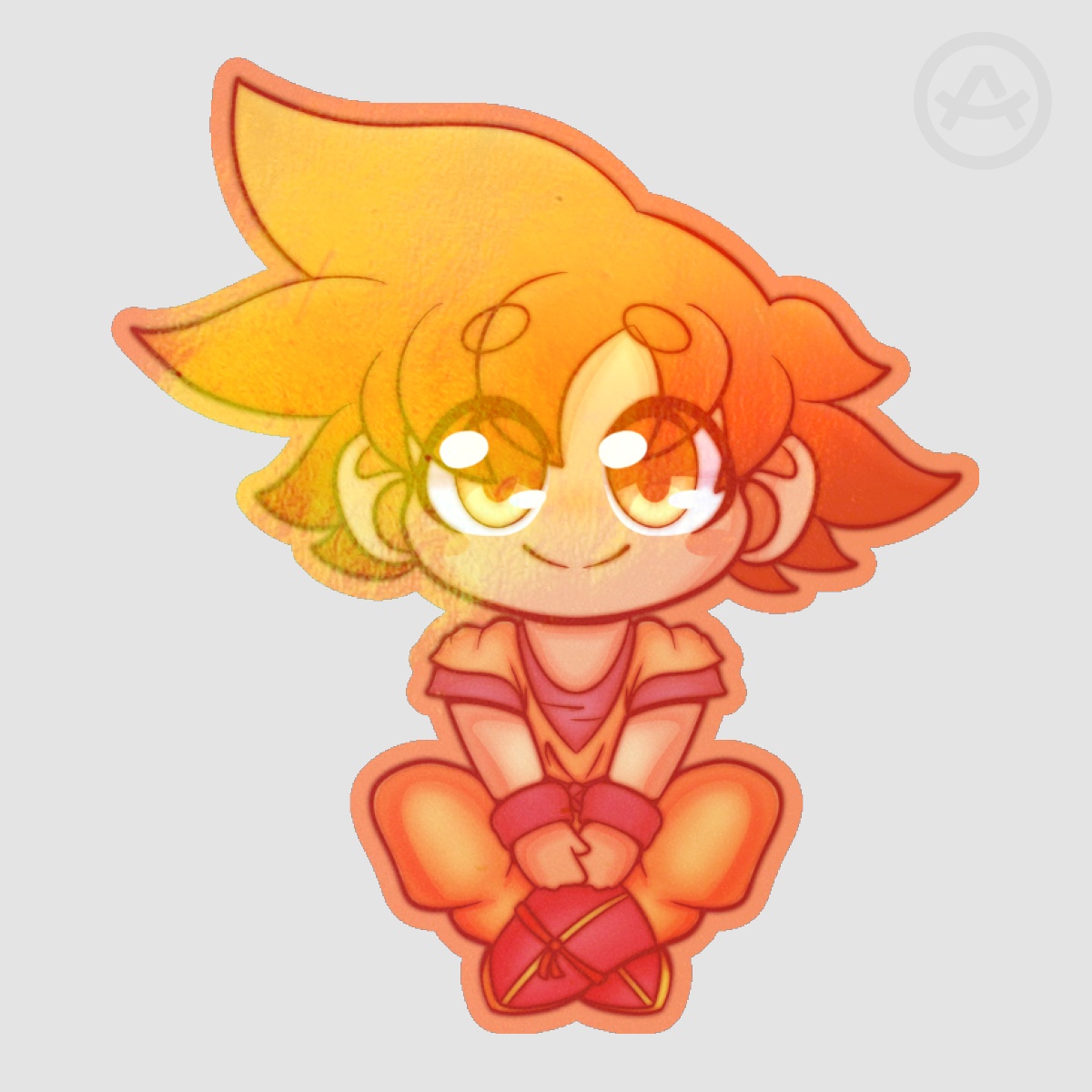 Lil Orange Goku Die Cut Sticker (Holo)