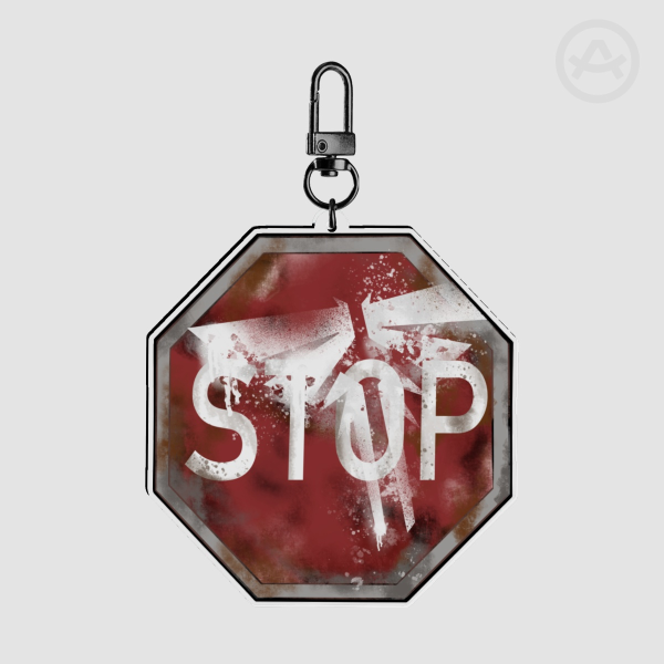 TLOU firefly stop sign keychain
