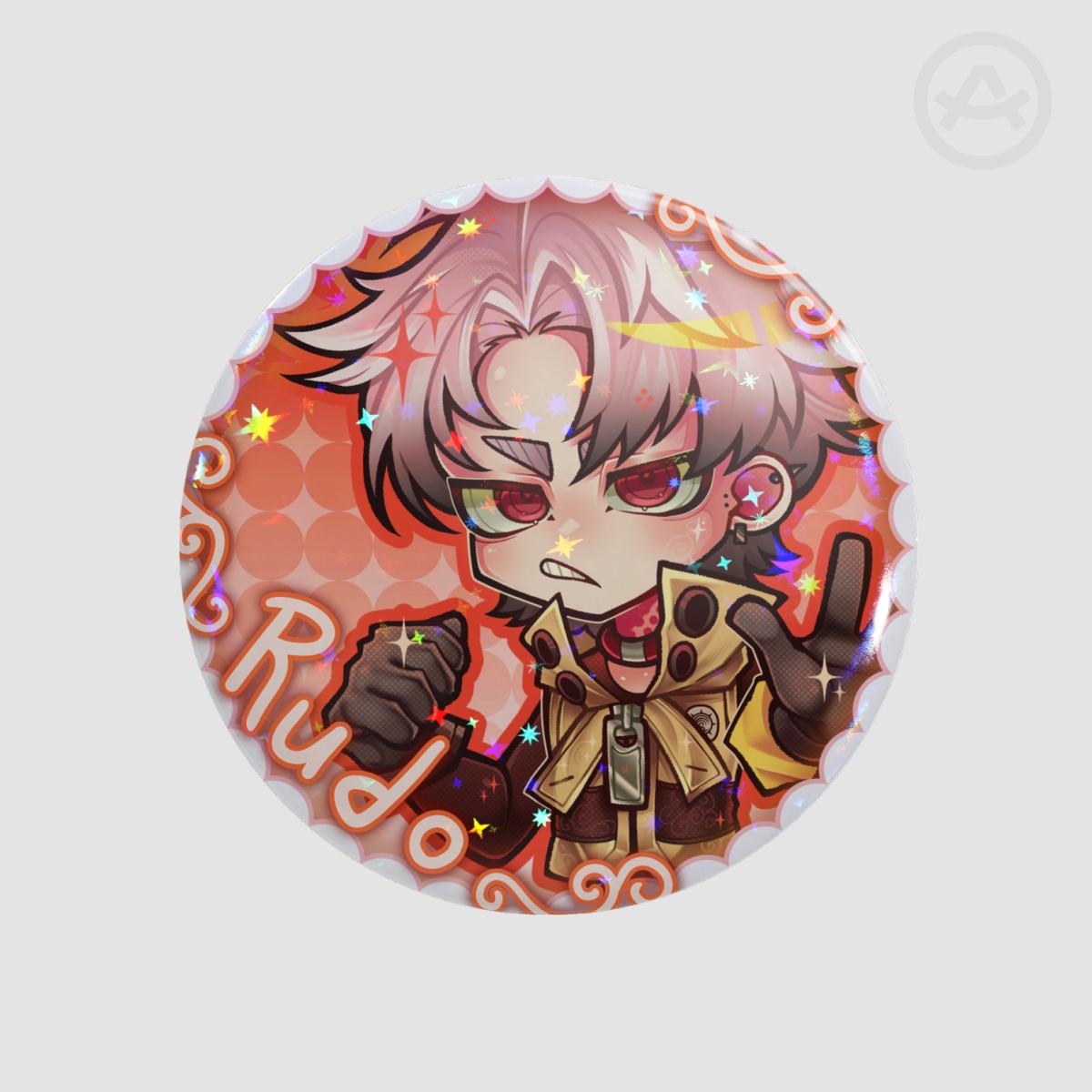 RUDO ☆ Round star glitter badges