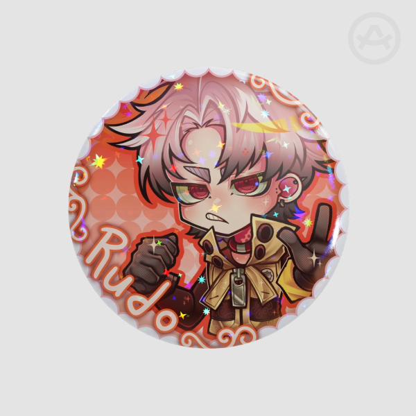 RUDO ☆ Round star glitter badges