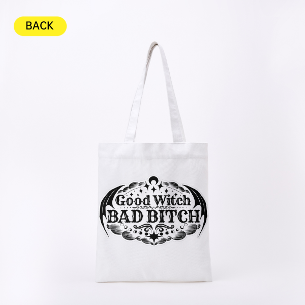 🦇Good Witch, Bad Bitch - Full-print Canvas Tote Bag