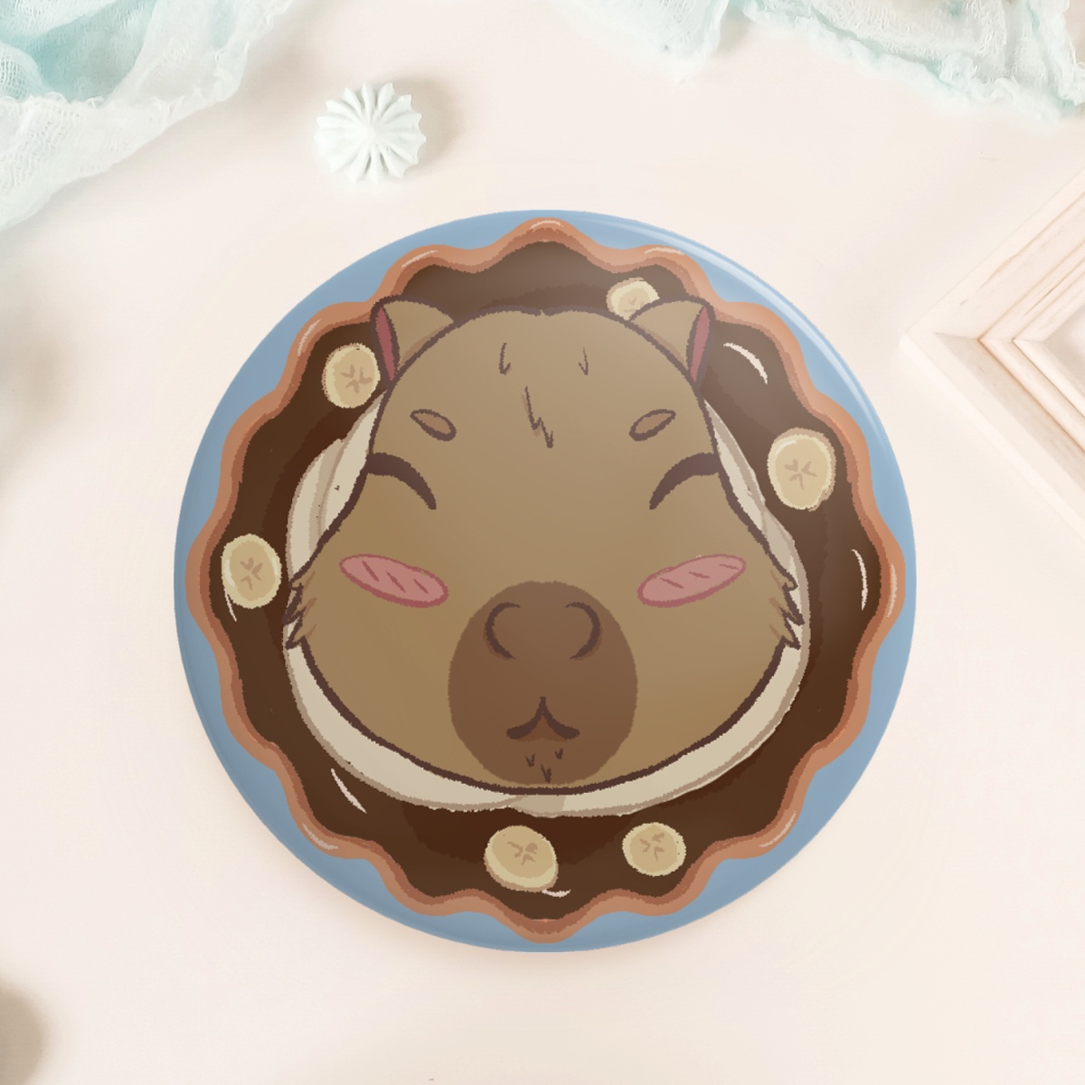 Capibara's Cake ||Button Pin