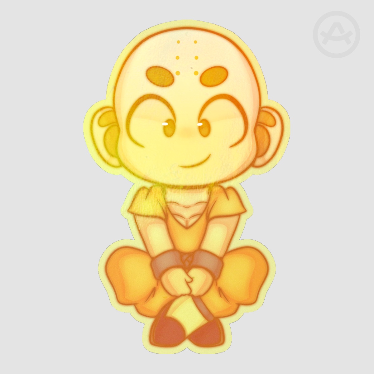 Lil Yellow Krillin Die Cut Sticker (Holo)