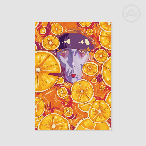 Poster covered in oranges