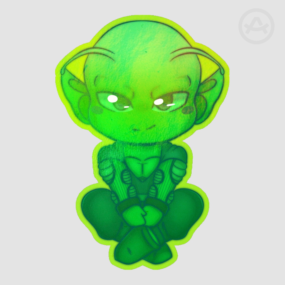 Lil Green Piccolo Die Cut Sticker (Holo)