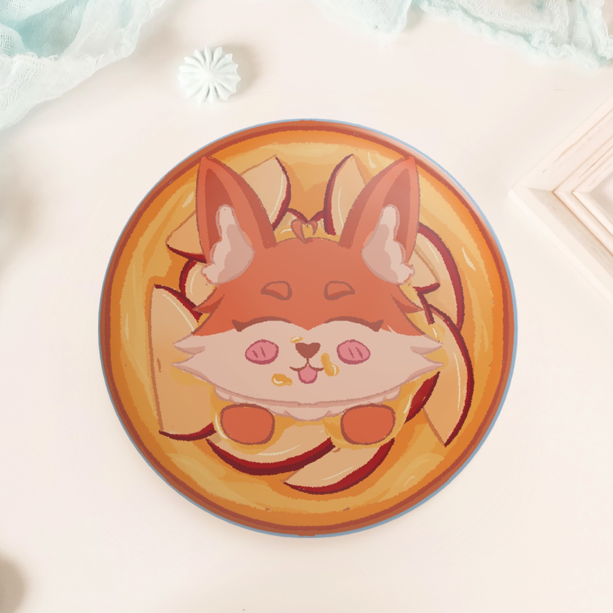 Fox's Cake ||Button Pin