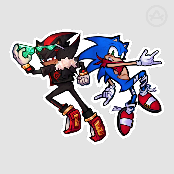 Sonic and Shadow The Hedgehog Die Cut Stickers