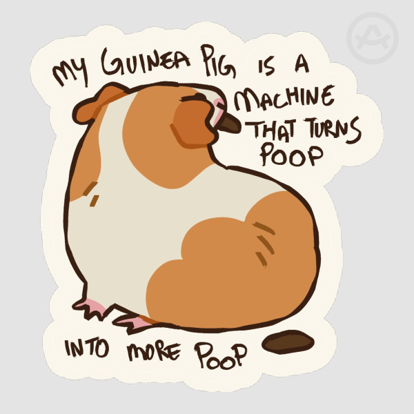 Poop Machine Guinea Pig Sticker