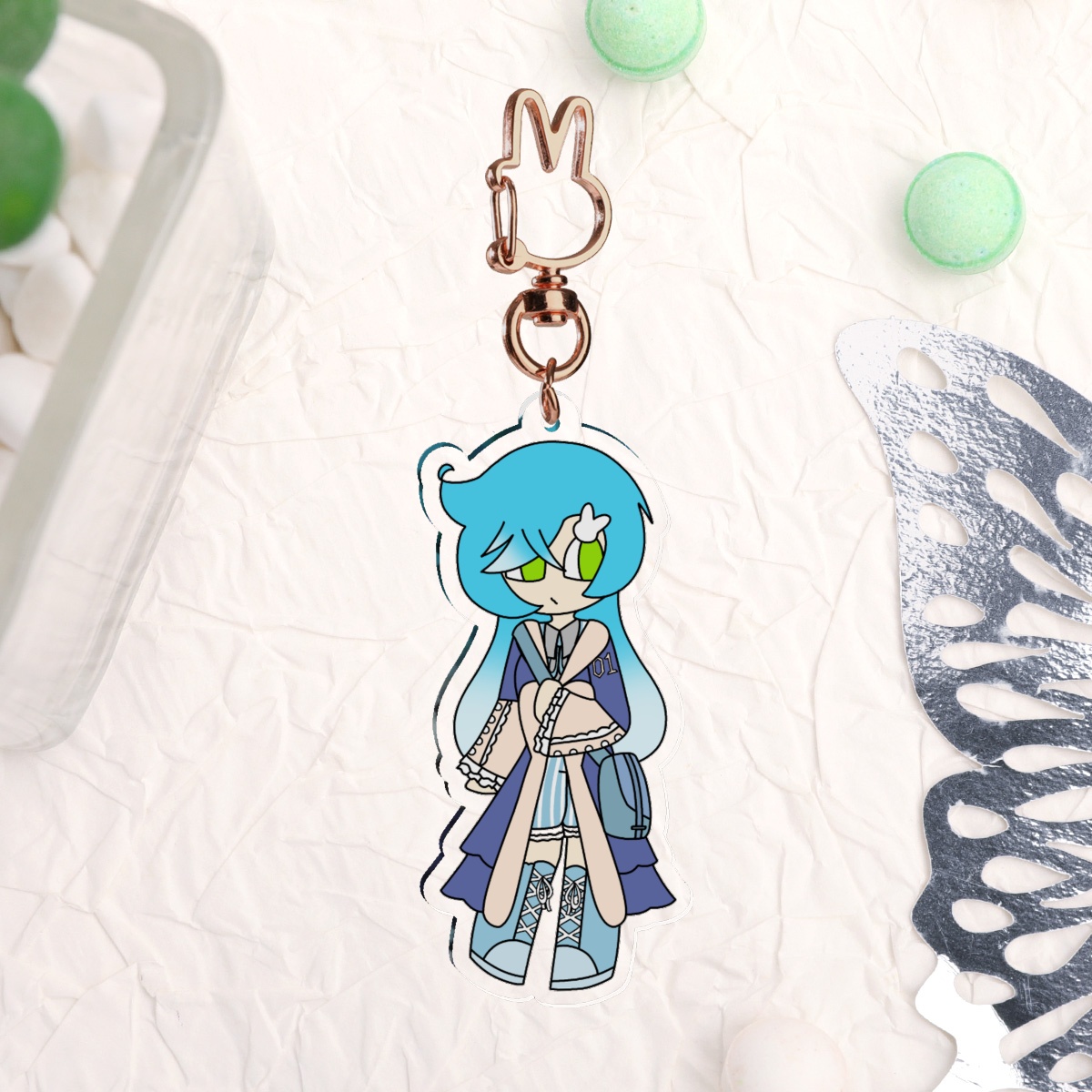 Hatsune Miku White Rabbit Keychain