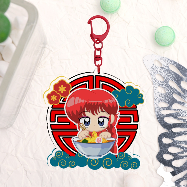Ranma 1/2 Girl Type Ranma Clear Acrylic Keychain