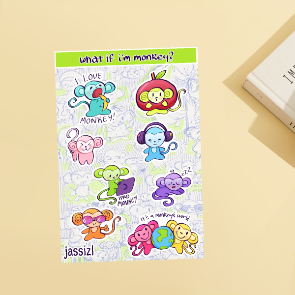 Monkey sticker sheet | animals