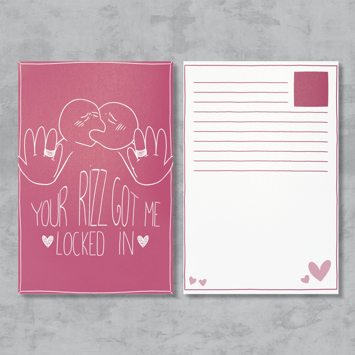 Your Rizz Got Me Locked In Postcard | Genz Memes