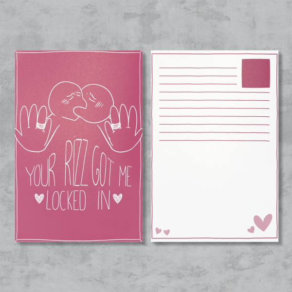 Your Rizz Got Me Locked In Postcard | Genz Memes