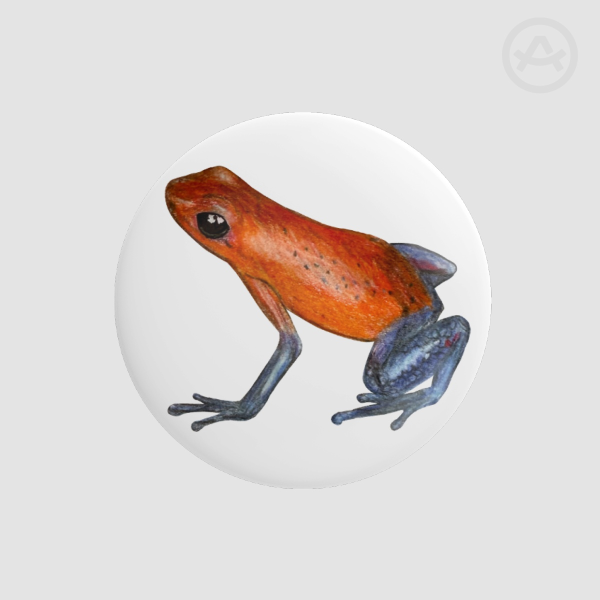 Strawberry poison frog-(44x44mm)Round Badge (Button Pin)