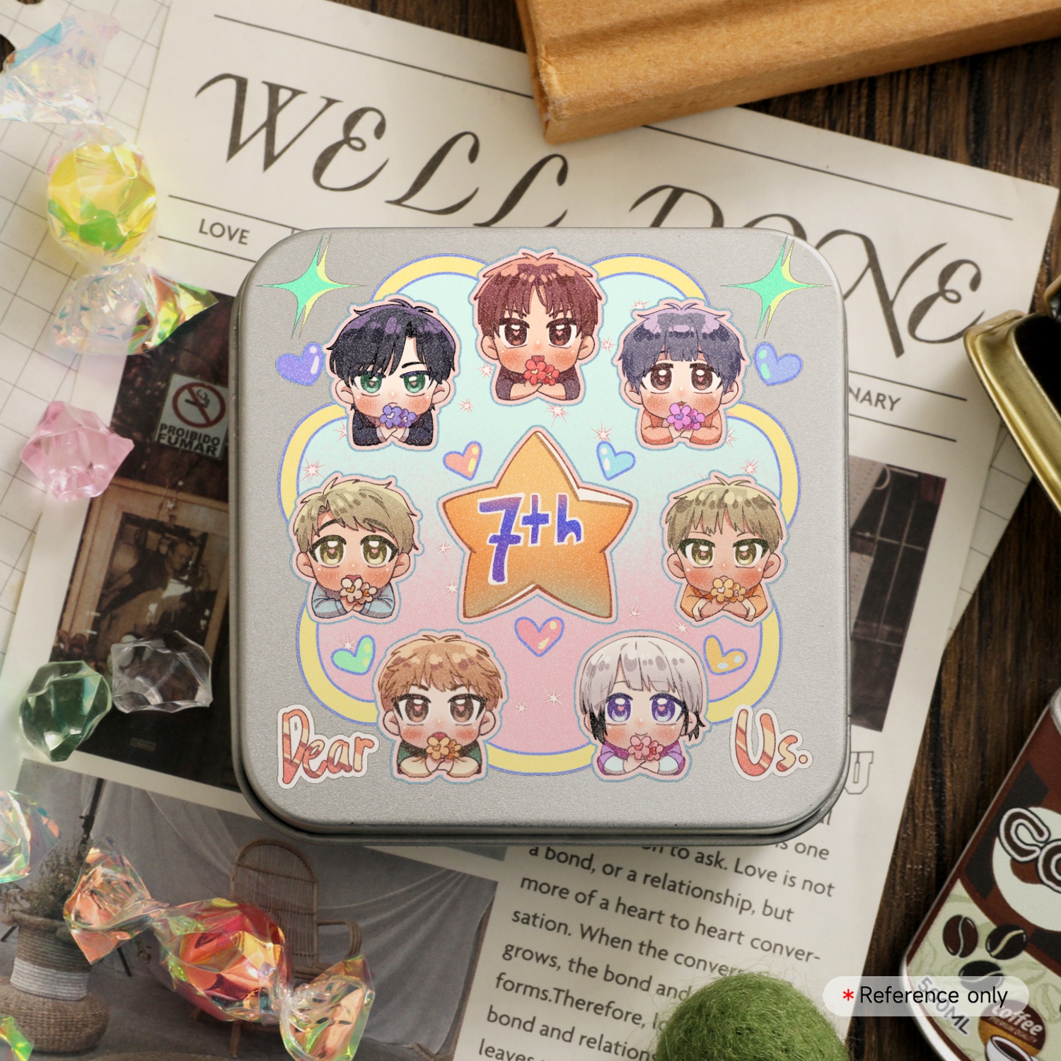 Dear Us 7th Anniversary Metal Storage Box 7x7cm