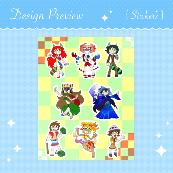 H0ME X0 Summer Fashion Stickers Sheet