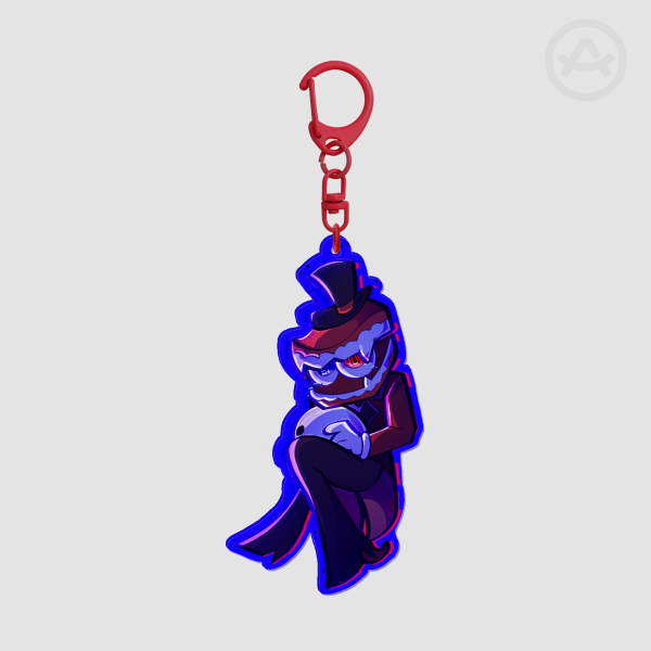 Glitching Caine Glitter Acrylic Keychain