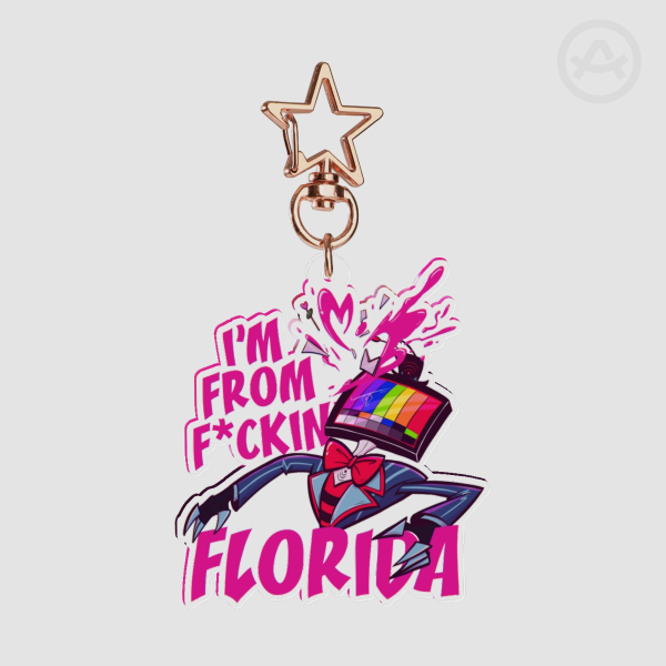 Hazbin Hotel Vox Val From Florida Clear Acrylic Keychain