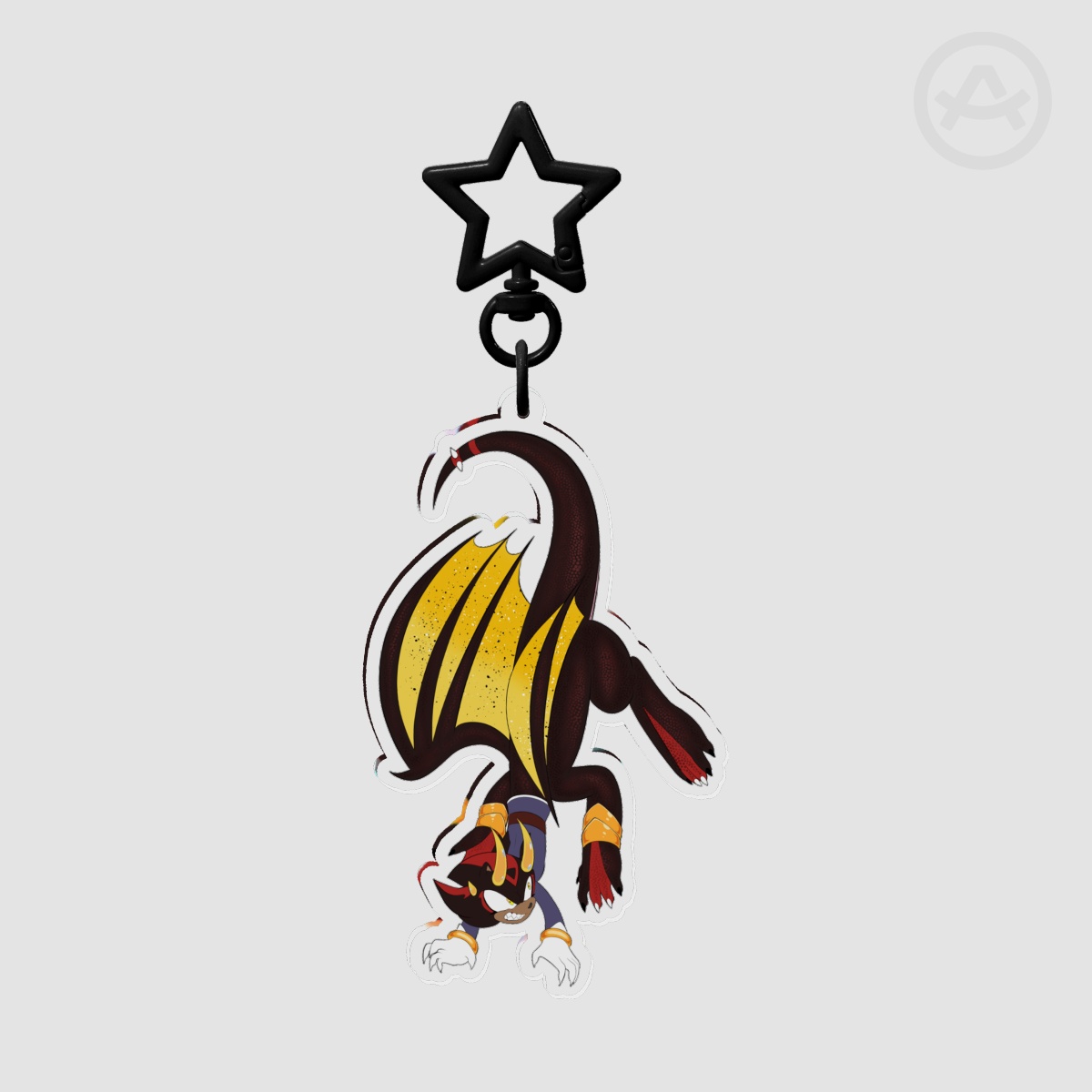 Dangling Dragon Shadow Acrylic Charm (Soul Fragments AU)
