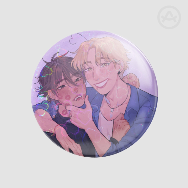 Argchi badge with holo hearts <3